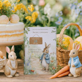 Vintage Rabbit Garden Baby Shower 招待状