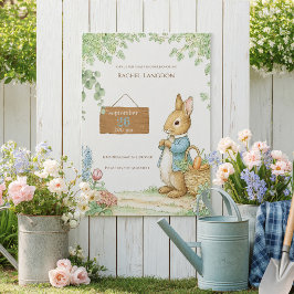 Vintage Rabbit Garden Baby Shower  招待状
