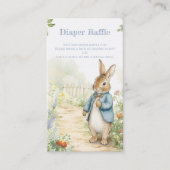 Vintage Rabbit Garden Baby Shower Diaper Raffle エンクロージャーカード (正面)
