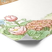 Vintage Rabbit Garden Baby Shower Welcome ポスター (角)