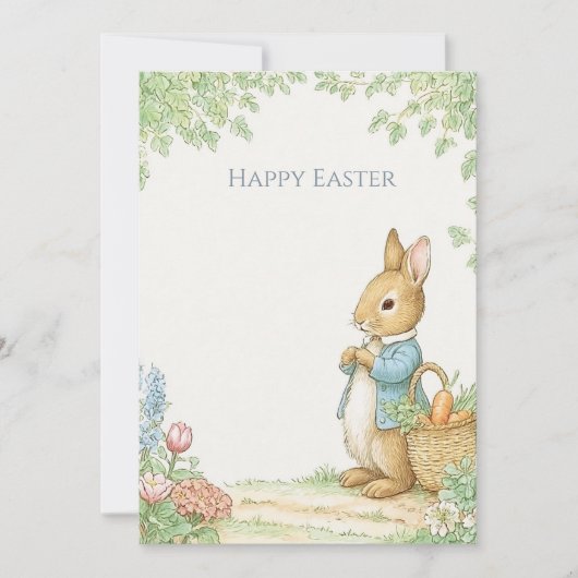 Vintage Rabbit Garden Easter シーズンカード (正面)