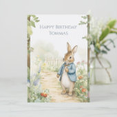 Vintage Rabbit Garden Happy Birthday シーズンカード (スタンド正面)
