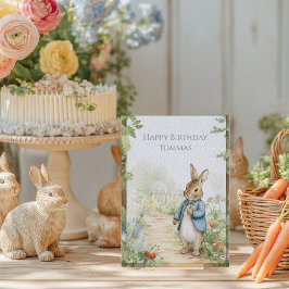 Vintage Rabbit Garden Happy Birthday シーズンカード
