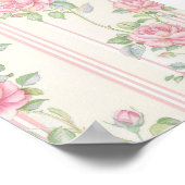 Vintage Rabbit Pink Bow Bunny Birthday Welcome ポスター (角)