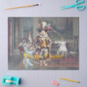 Vintage rabbit top hat Happy Easter 薄葉紙 (クラフト)