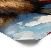 Vintage Raccoon Opening Christmas Gift Box Art ポスター (コーナー)