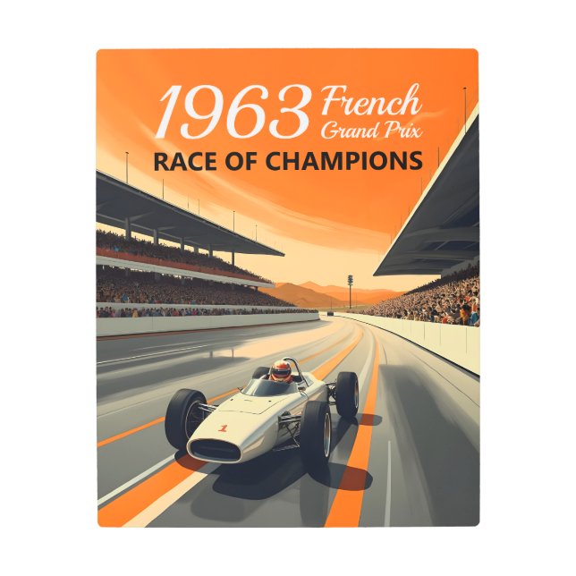 Vintage Race Car メタルプリント (正面)