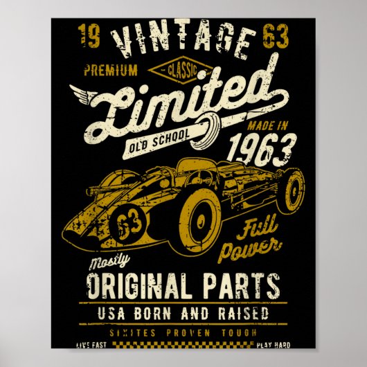 Vintage Race Car Design  ポスター (正面)