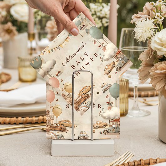 Vintage Racing Baby Shower スタンダードカクテルナプキン