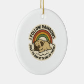 Vintage Rainbow Nap Pug St.Patrick's Day セラミックオーナメント (右)