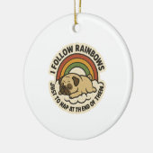 Vintage Rainbow Nap Pug St.Patrick's Day セラミックオーナメント (左)