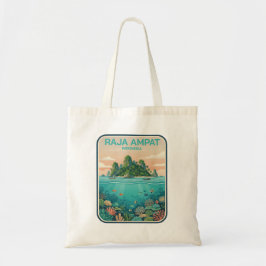 Vintage Raja Ampat Indonesia Coral Reef Dive Art トートバッグ