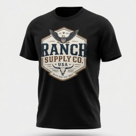 Vintage Ranch Supply Co USA ロングホーンイーグル Tシャツ