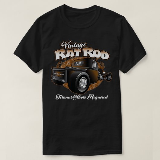 Vintage Rat Rod Pickup Truck Hot Rod Tシャツ (デザイン正面)