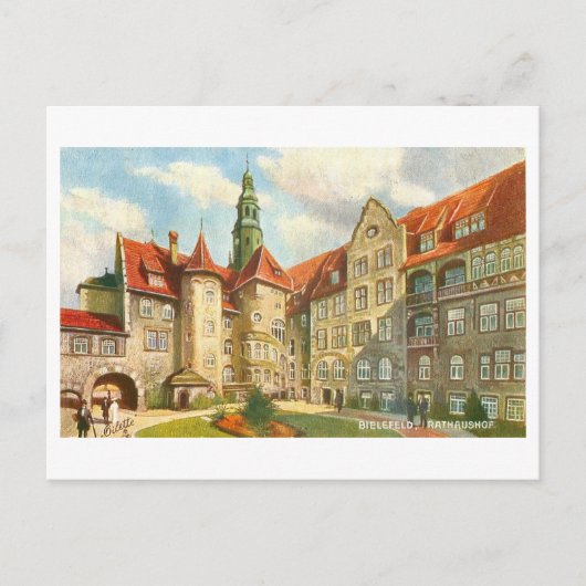 Vintage Rathaus Bielfeld Germany ポストカード (正面)