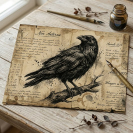 Vintage Raven Dark Academia Decoupage 薄葉紙
