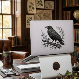Vintage Raven Ivy Dark Nature Sketch Art シール
