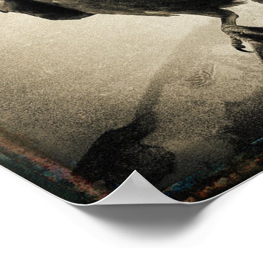 Vintage Raven Photo ポスター (角)