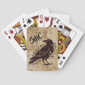 Vintage Raven Script Aesthetic Housewarming トランプ (裏面)