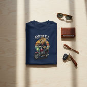 Vintage Rebel Biker Dog T-Shirt Tシャツ