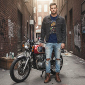 Vintage Rebel Biker Dog T-Shirt Tシャツ