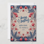 Vintage Red and Blue Christmas シーズンカード (正面)