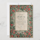 Vintage Red Berries Christmas 招待状 (正面)