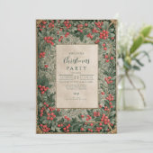 Vintage Red Berries Christmas 招待状 (スタンド正面)