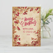 Vintage Red Berry Holiday Party シーズンカード (スタンド正面)