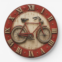 Vintage Red Bicycle Retro Cycling Decor ペーパープレート