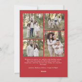 Vintage Red Bow Christmas 5 Photo シーズンカード (裏面)