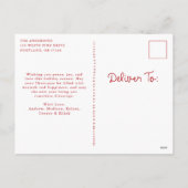 Vintage Red Bow Cream Christmas Photo シーズンポストカード (裏面)