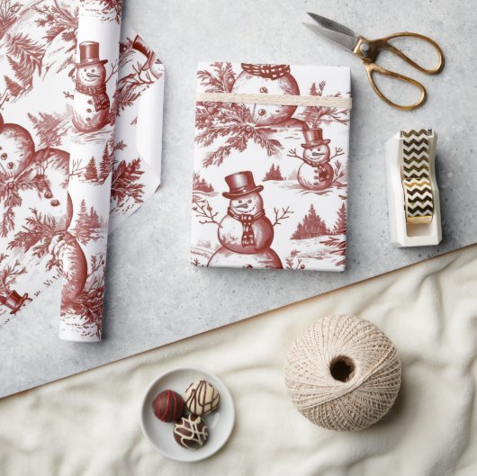 Vintage Red Christmas ラッピングペーパー (クラフト)