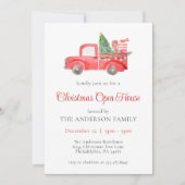 Vintage Red Christmas Truck Open House Party ノートカード (正面)
