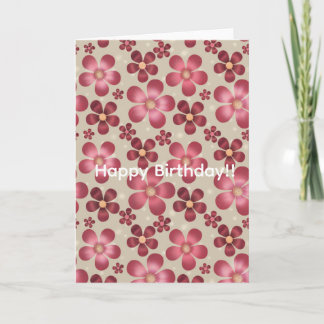 Vintage Red Floral Notebook Cozy Botanical Diary D サンキューカード