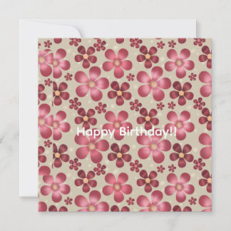 Vintage Red Floral Notebook Cozy Botanical Diary D サンキューカード