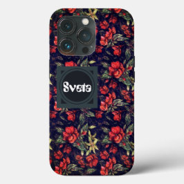 Vintage Red Flowers & Your Name Case-Mate iPhone C 13 Proケース