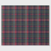 Vintage Red Green Plaid Tartan Holiday ラッピングペーパー (フラット)