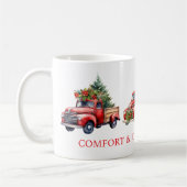 Vintage Red Holiday Pick Up Trucks コーヒーマグカップ (左)