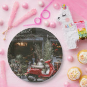 Vintage Red Motor Scooter ペーパープレート (パーティー)