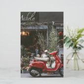 Vintage Red Motor Scooter        便箋 (スタンド正面)