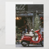 Vintage Red Motor Scooter        便箋 (正面/裏面)
