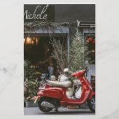 Vintage Red Motor Scooter        便箋 (正面)