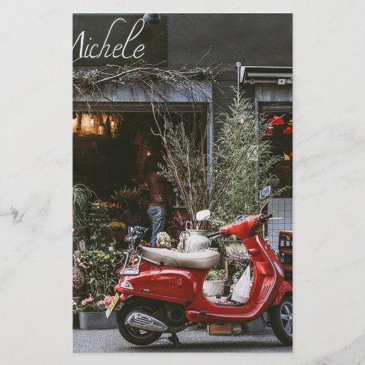 Vintage Red Motor Scooter        便箋 (正面)