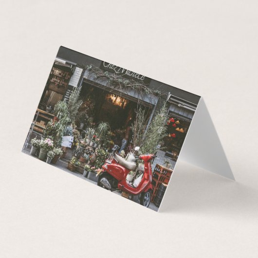 Vintage Red Motor Scooter 名刺 (正面)