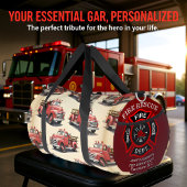 Vintage Red Pickup Trucks Personalized ダッフルバッグ