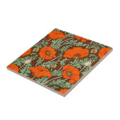 Vintage Red Poppies Pattern Ceramic Tile タイル (側面)