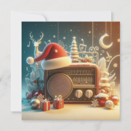 vintage red radio Flat Holiday Card シーズンカード