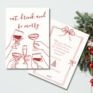 Vintage Red Retro Christmas Card シーズンカード