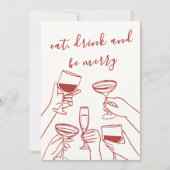 Vintage Red Retro Christmas Card シーズンカード (正面)